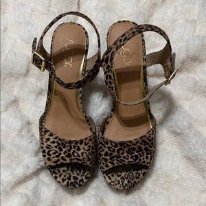 Sugar Cheetah Open Toe Heels